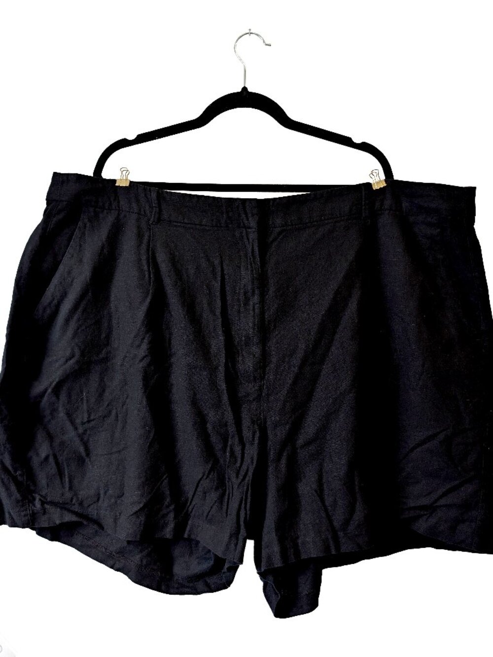 Old Navy Black Linen High Waisted Trouser Shorts Size 4X